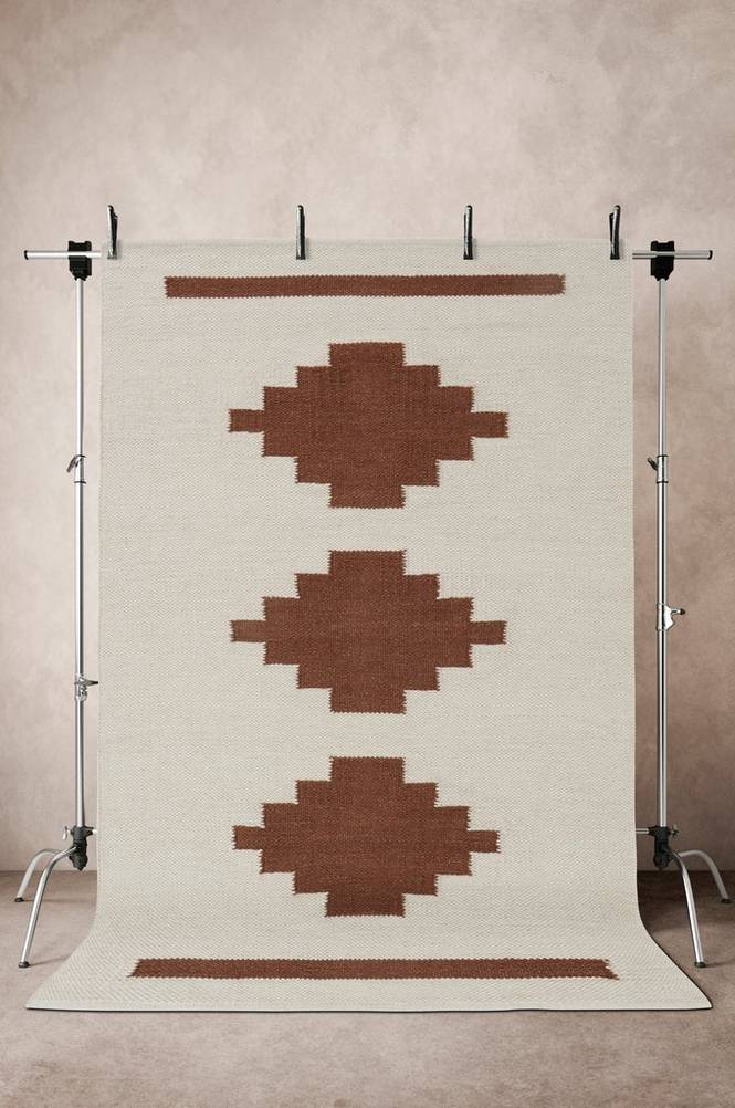 LUZA bomullsmatta 200x300 cm Naturvit/brun