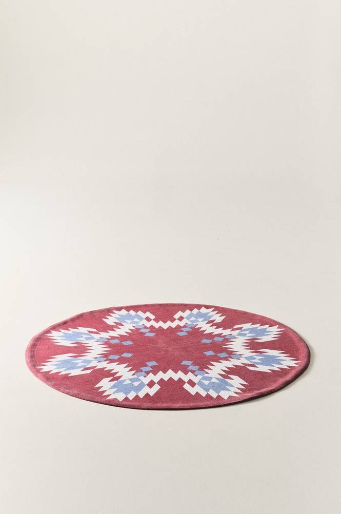 FLAKE glattvevd teppe, diameter 110 cm