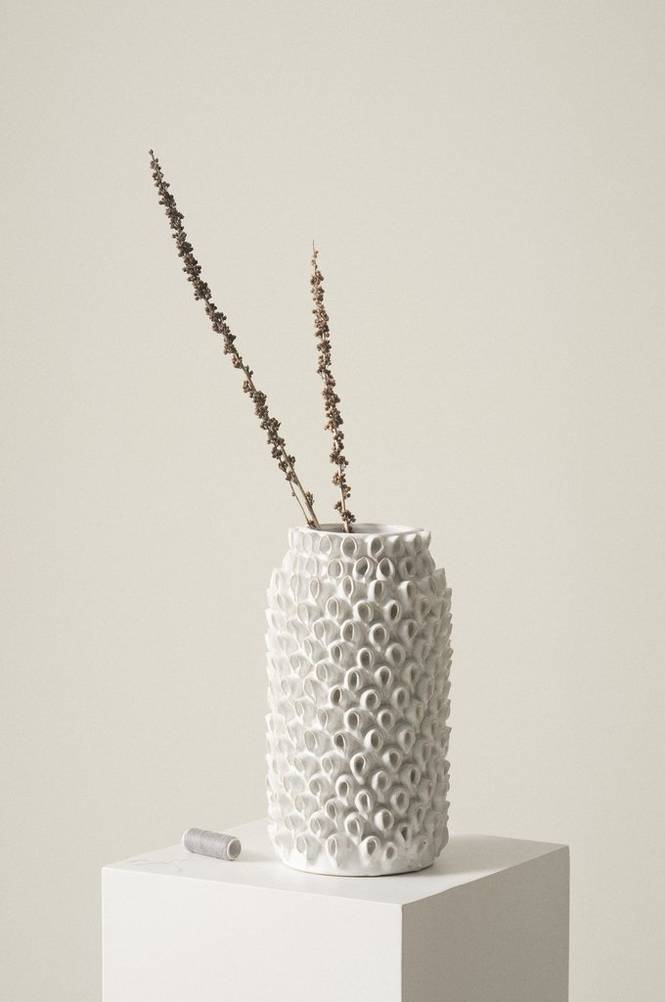 BLOWFISH vas - höjd 31 cm Vit