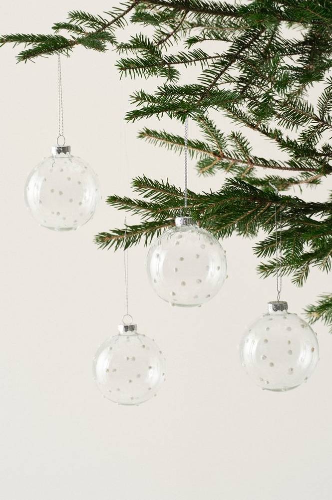 PEGGY julgransprydnad 4-pack Transparent glas