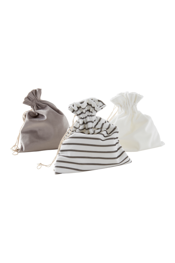GIFTIE STRIPE SET presentpåse 3-pack Grå