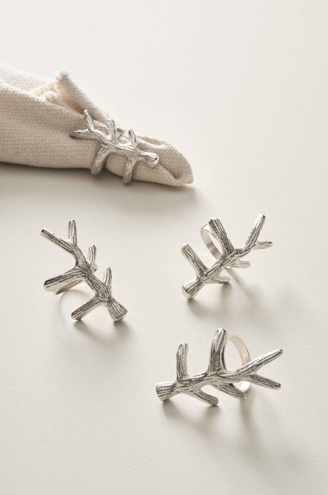 SHILOH servettring 4-pack Silver