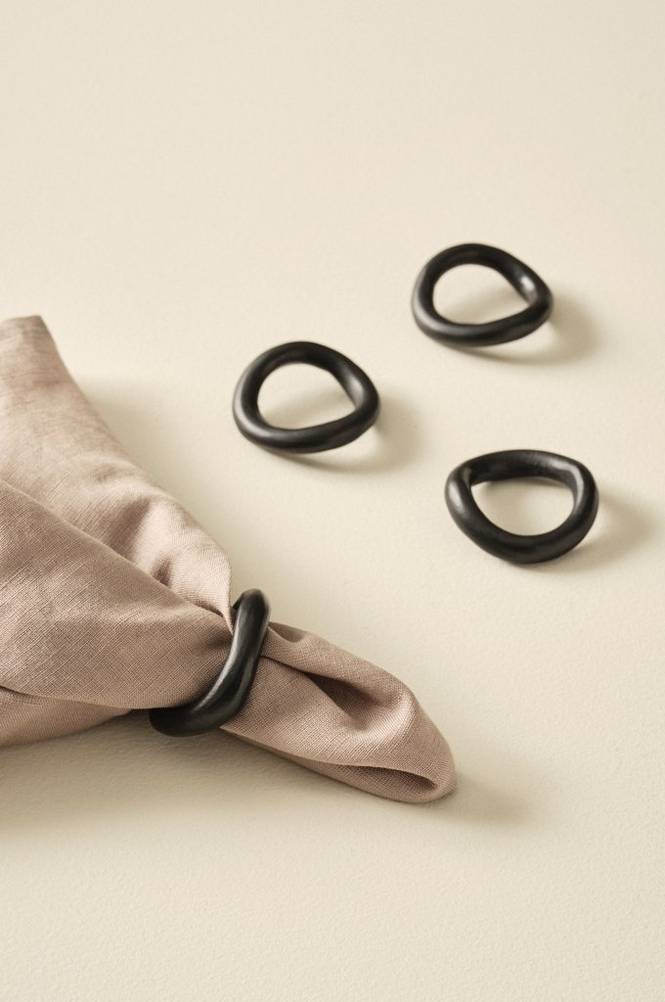 PARKER servettring 4-pack Svart