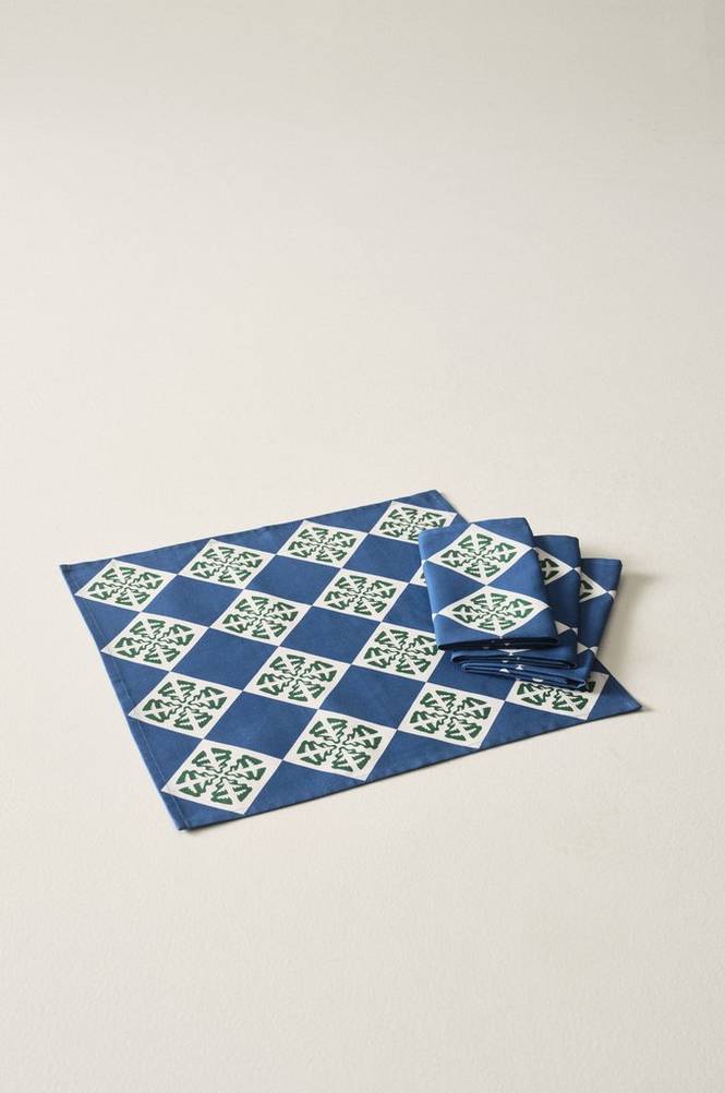 TREELINE servett 4-pack Blå/grön