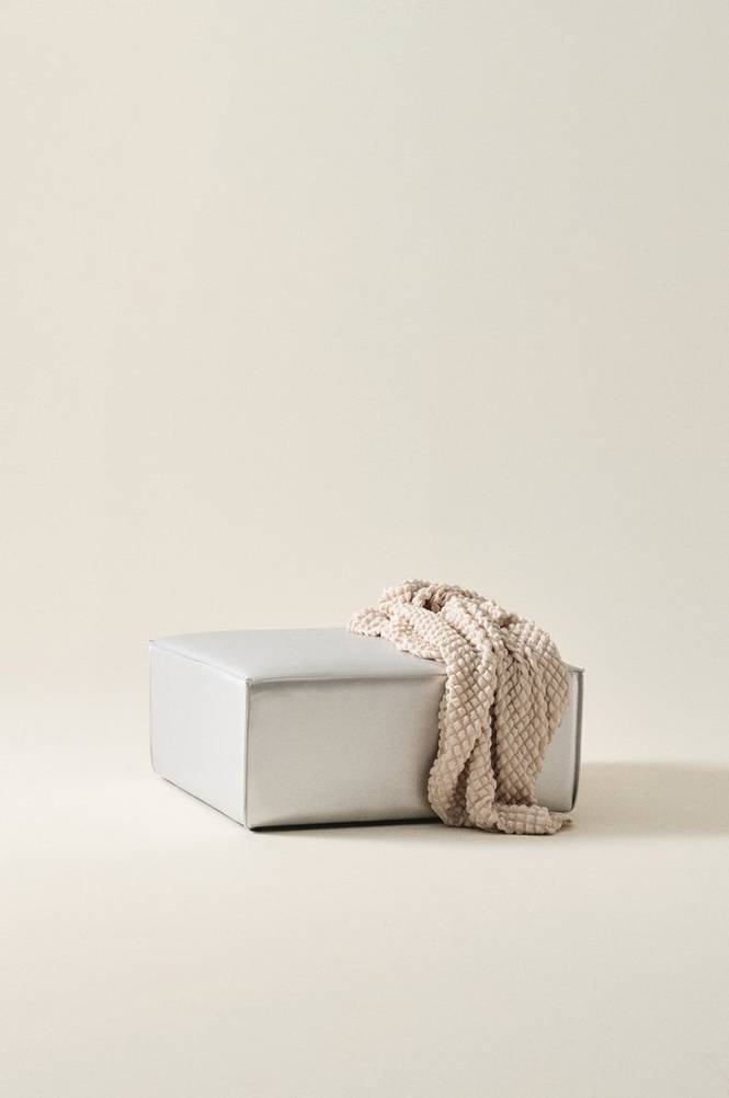 BALTIMORE soffmodul - sittpuff 90x90 cm Silver