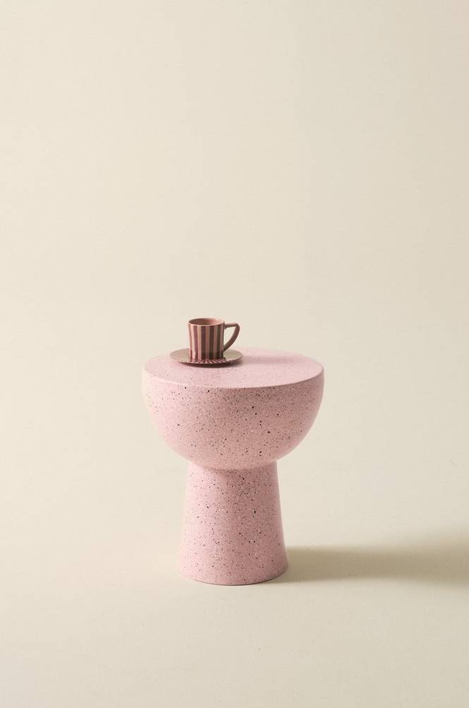 BALIS sidobord ø 35 cm Rosa terrazzo
