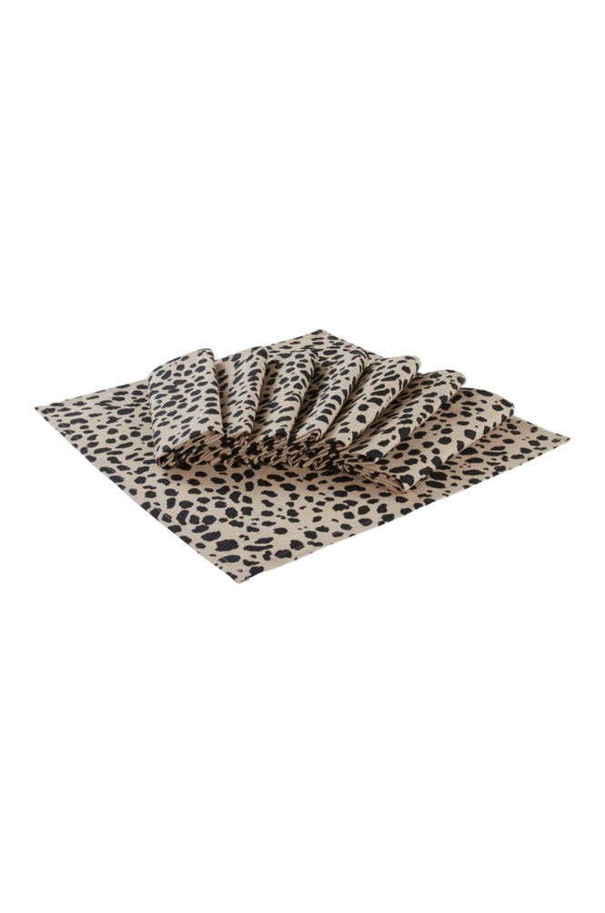 LEO servett 8-pack Beige/svart