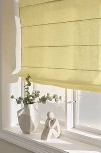 JONIE hissgardin i linne Gul