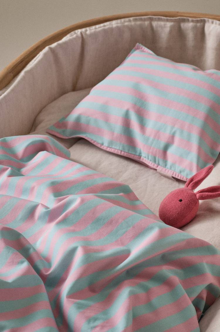 lousa baby sengesæt vogn/vugge - økologisk rosa/blå