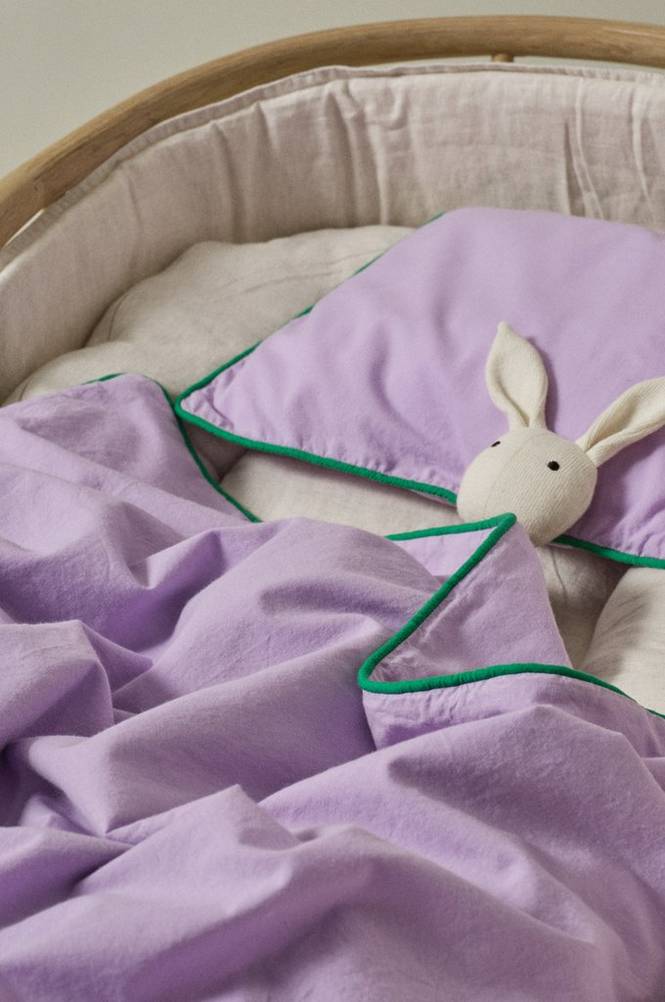 AVA BABY påslakanset vagn/vagga - ekologisk Lavendel