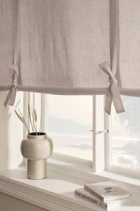 ELI roll up-gardin i linne Ljusgrå