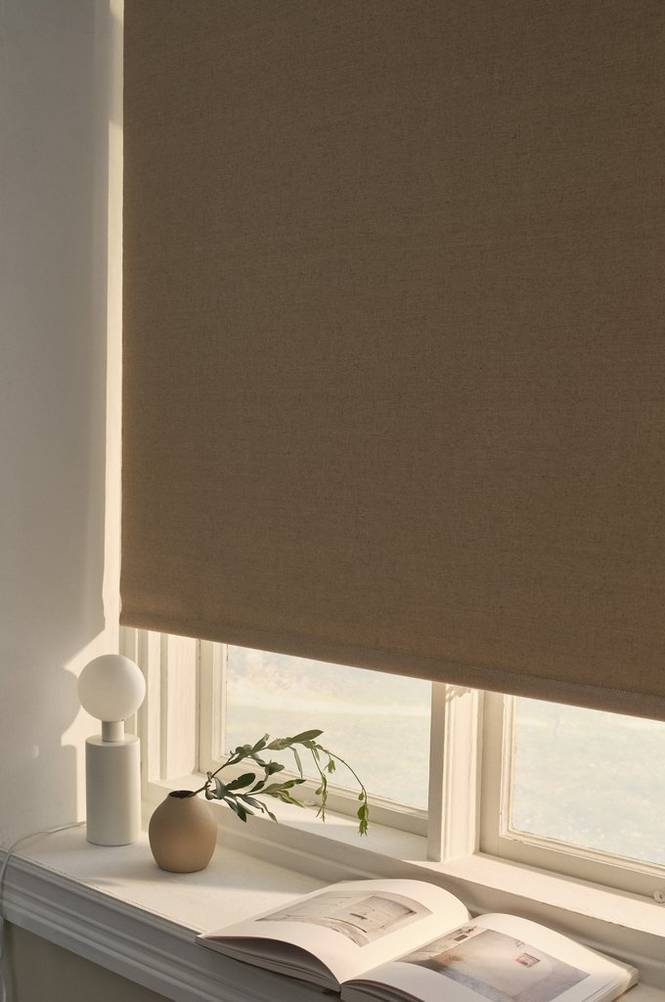 ELIA mörkläggande rullgardin - höjd 165 cm Linnebeige