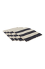 KIO STRIPE bordbrikke 4-pk Matt sand matt svart