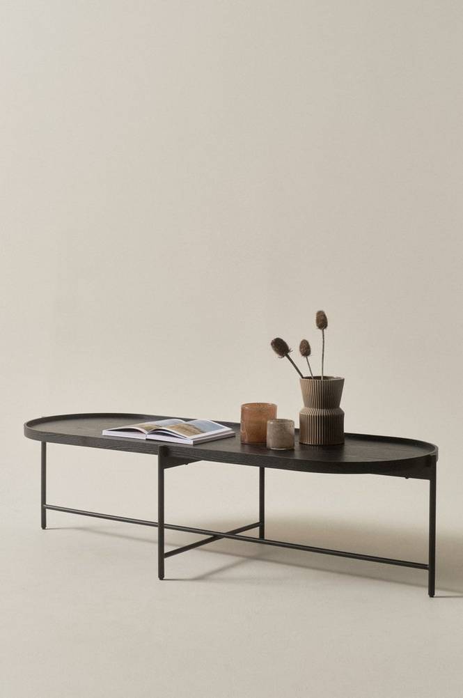 RENO soffbord 60x160cm Svart ekfaner