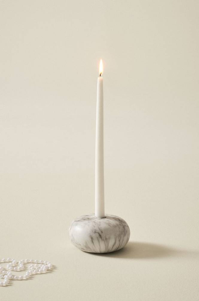 PUCK ljusstake Marmormönstrad