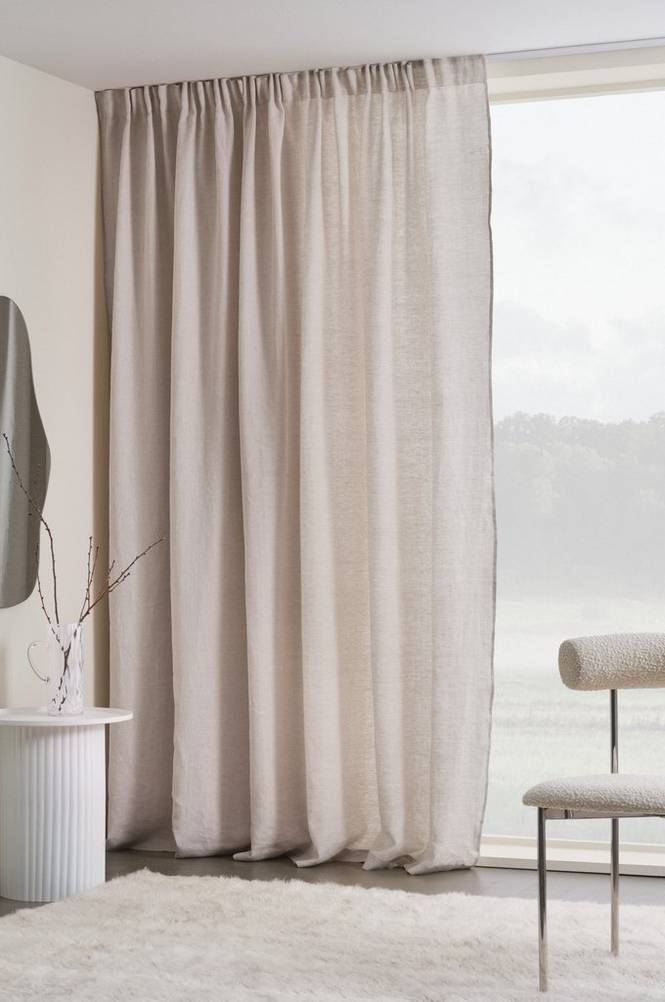 KAIA vattenavvisande multifunktionsgardin 1 längd - extra bred Linnebeige