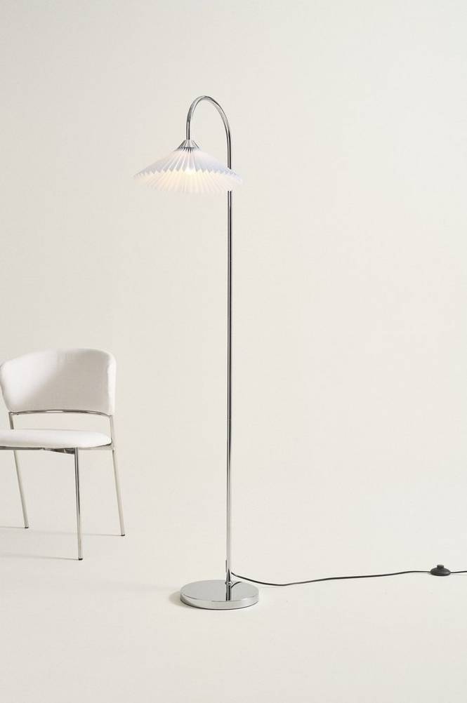 FLORENCE golvlampa Krom/ljusblå