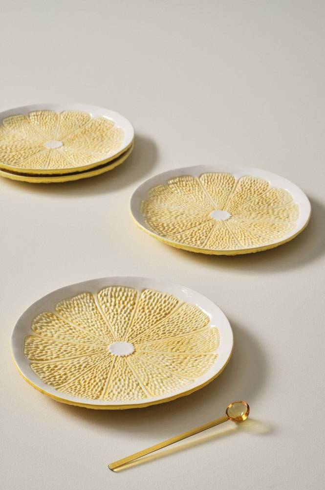 LEMON tallrik 4-pack ø 27 cm Gul/vit