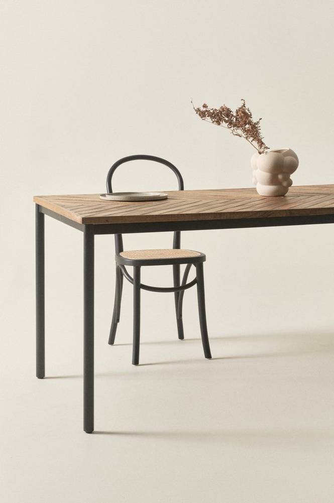 NEHRU matbord 90x175 cm Svart/trä