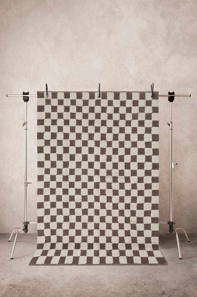 PENTON bomullsmatta 170x240 cm Brun/naturvit