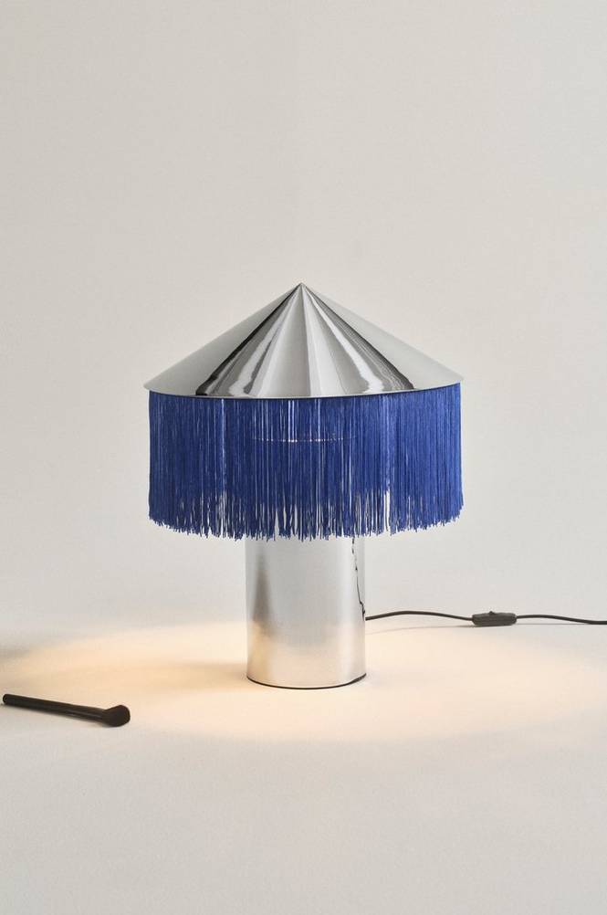 REGENCY bordslampa Krom/blå