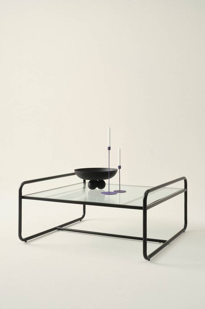 DOMINGO soffbord 100x100 cm Svart