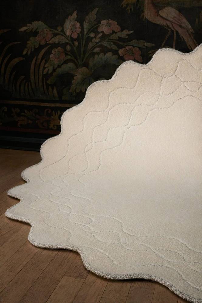 DARDEL ullmatta ø 220 cm Naturvit