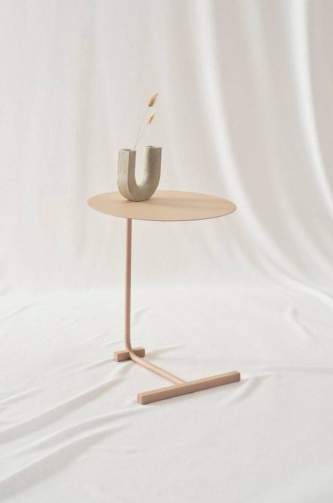 BALZERS sidobord ø 45 cm Beige