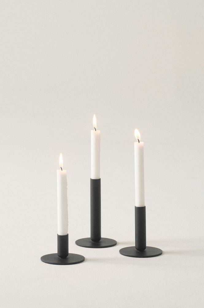 LAURANT ljusstake 3-pack Svart