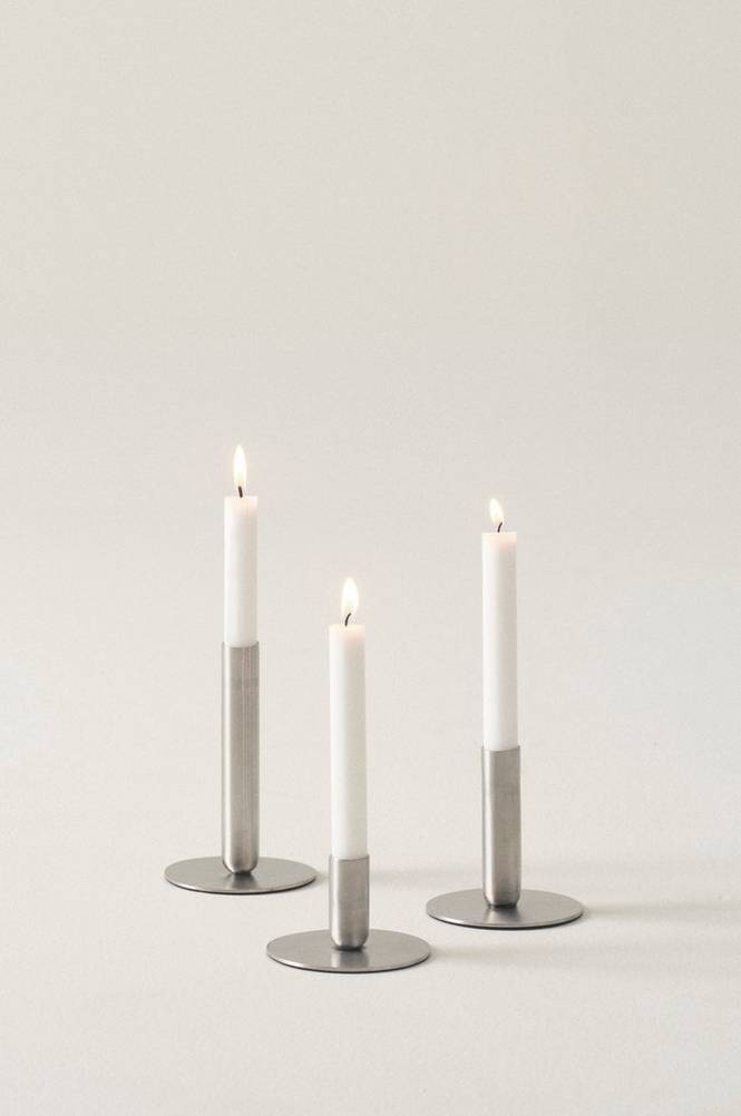 LAURANTS ljusstake 3-pack Silver