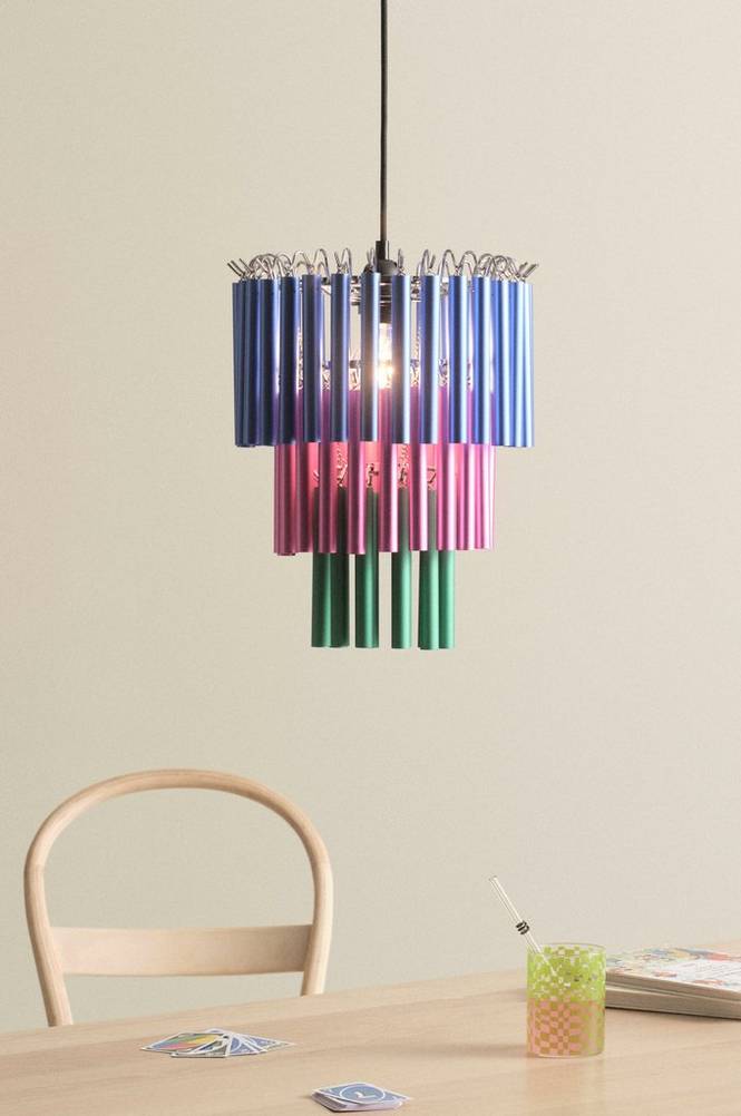 MAGLIE taklampa Blå/rosa/grön
