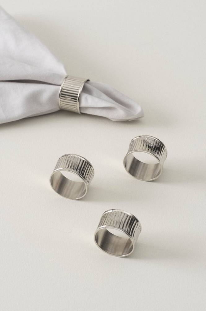 JADE servettring 4-pack Silver