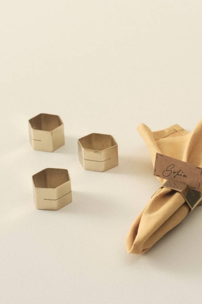 TERRA servettring med bordkortholder 4-pk