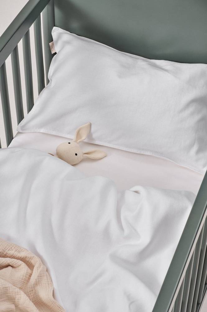 HANNAH MINI påslakanset spjälsäng Vit