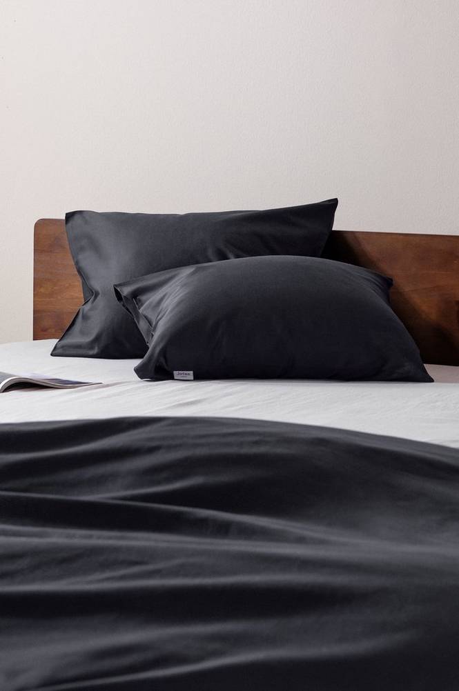 ZACK SATIN örngott 60x50 cm 2-pack - ekologisk Svart