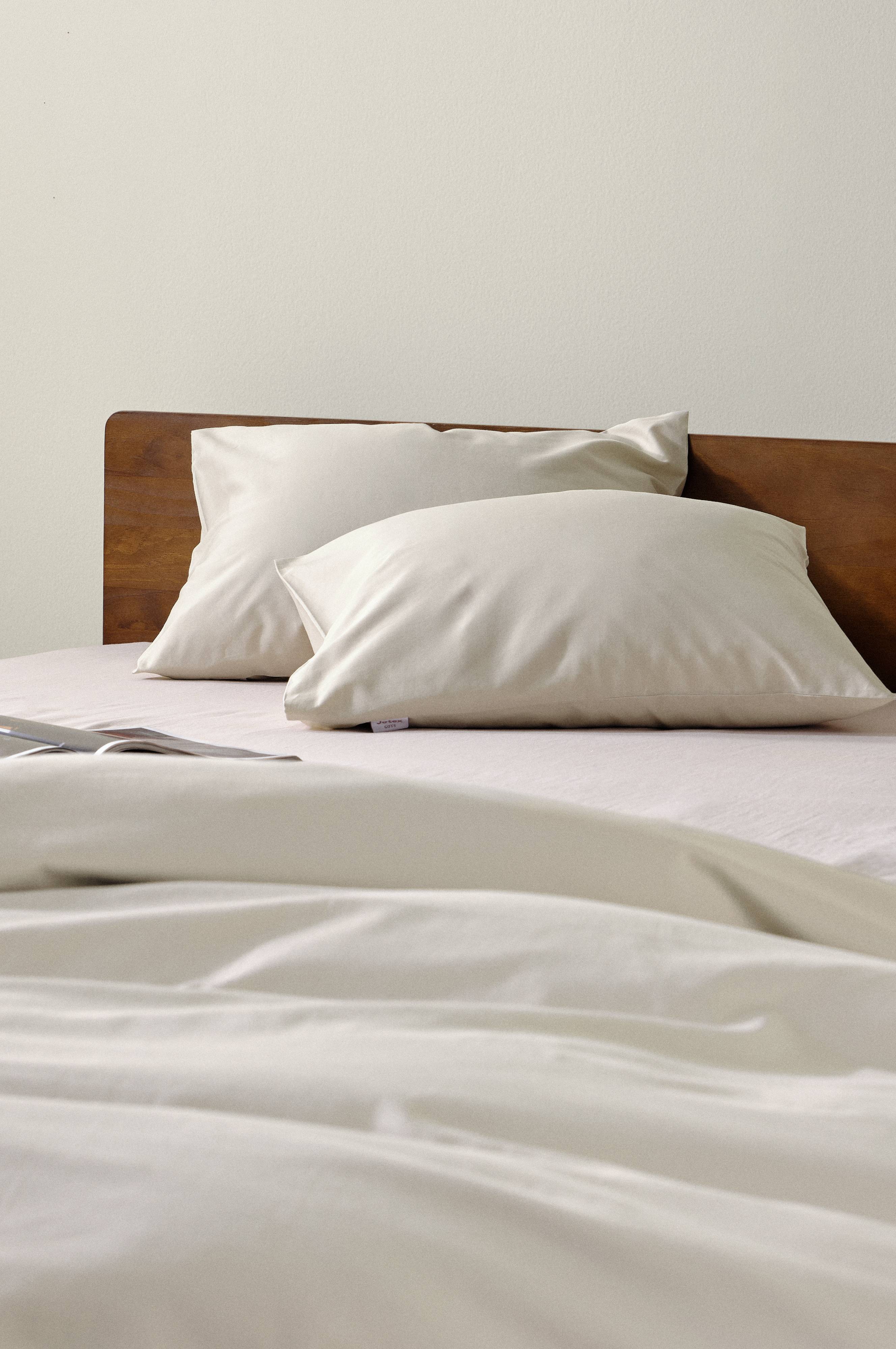 Tour De Lit à Volants Jotex Zack - 100% Coton Bio Satin, Hauteur 45 Cm, Dimensions 140x200 Cm - Blanc