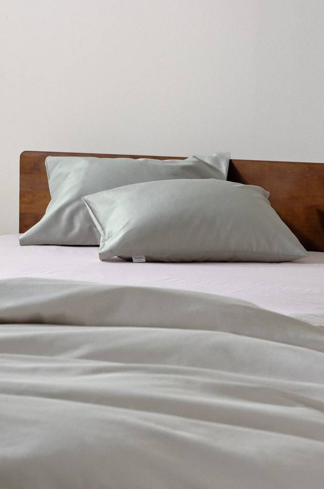 ZACK SATIN örngott 60x50 cm 2-pack - ekologisk Grå