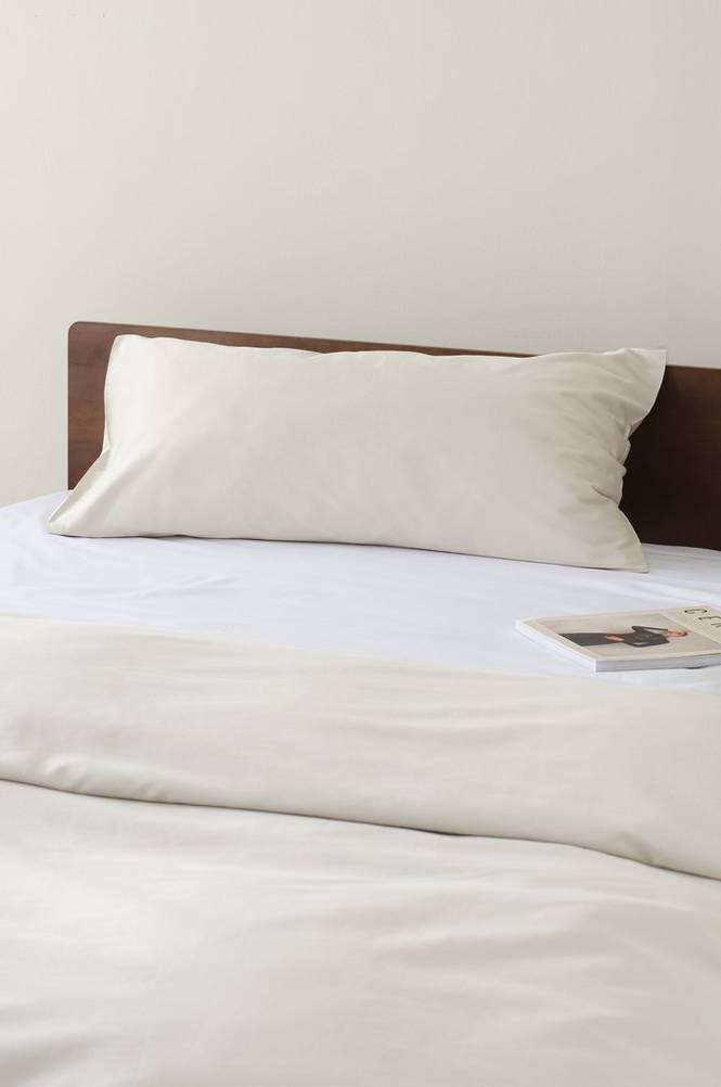 ZACK SATIN örngott 90x50 cm - ekologisk Beige