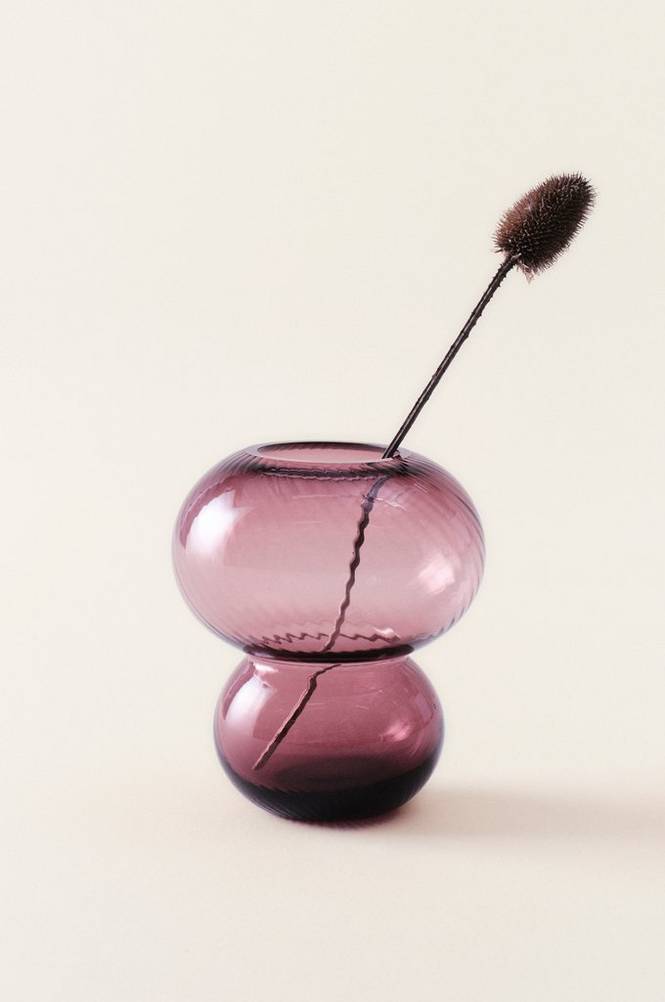 BUBBLAN glasvas - höjd 19,5 cm Vinröd