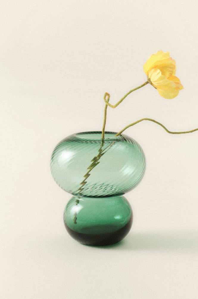BUBBLAN glasvas - höjd 19,5 cm Grön