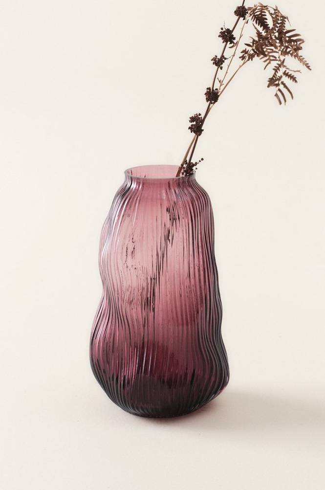 FORS glasvas - höjd 30 cm Vinröd