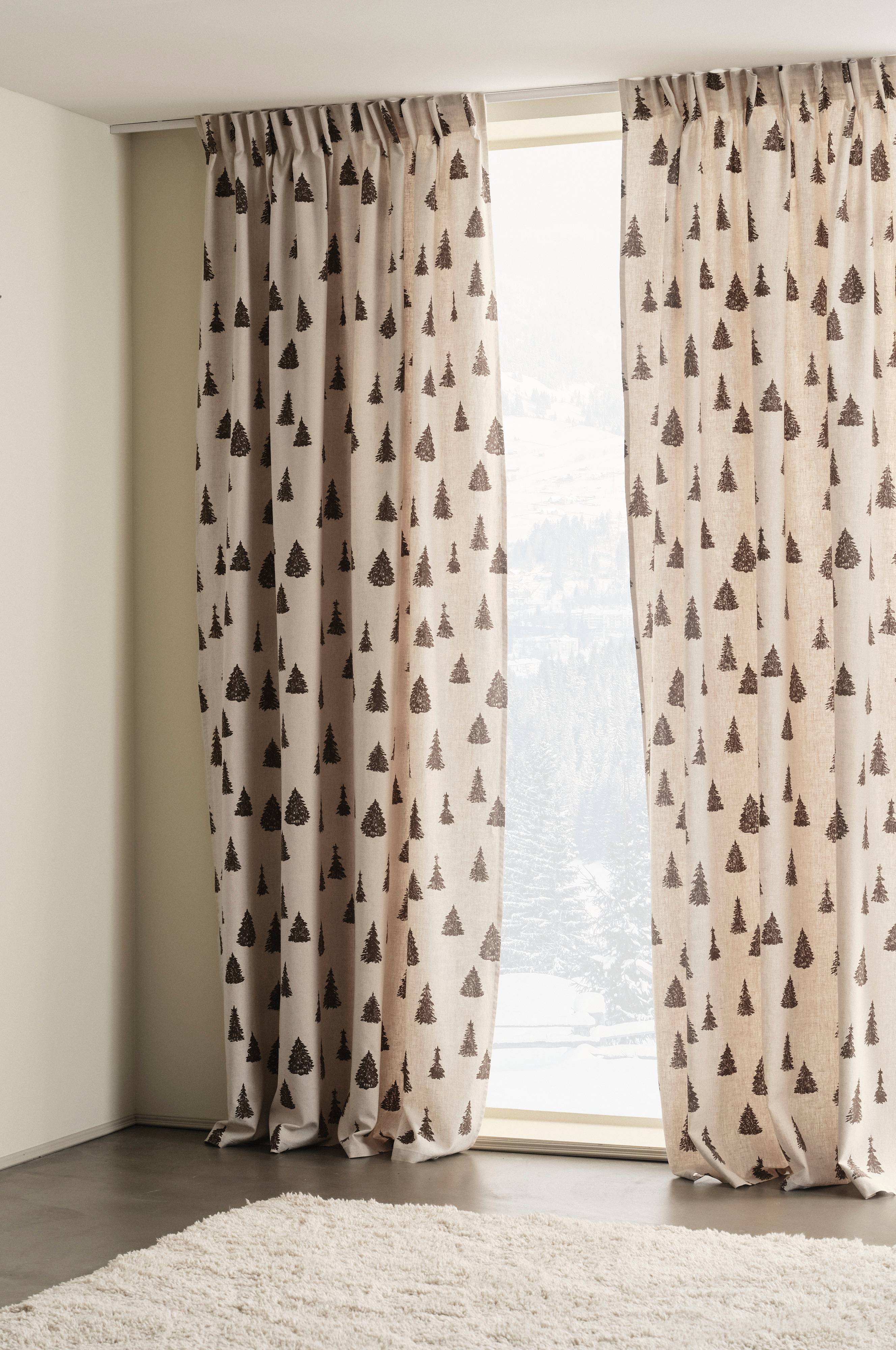 TREES multifunktionsgardin 2-pack - Beige - Gardiner | Jotex