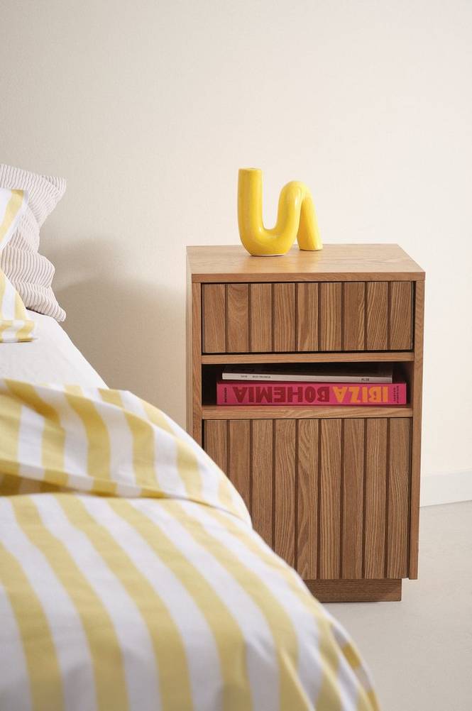 EIRA sängbord Mdf with ash veneer,natural