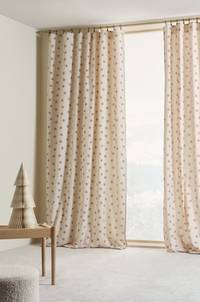 SNOW multifunktionsgardin 2-pack Beige/röd