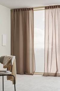 ALBA voilegardin 2-pack Gråbrun