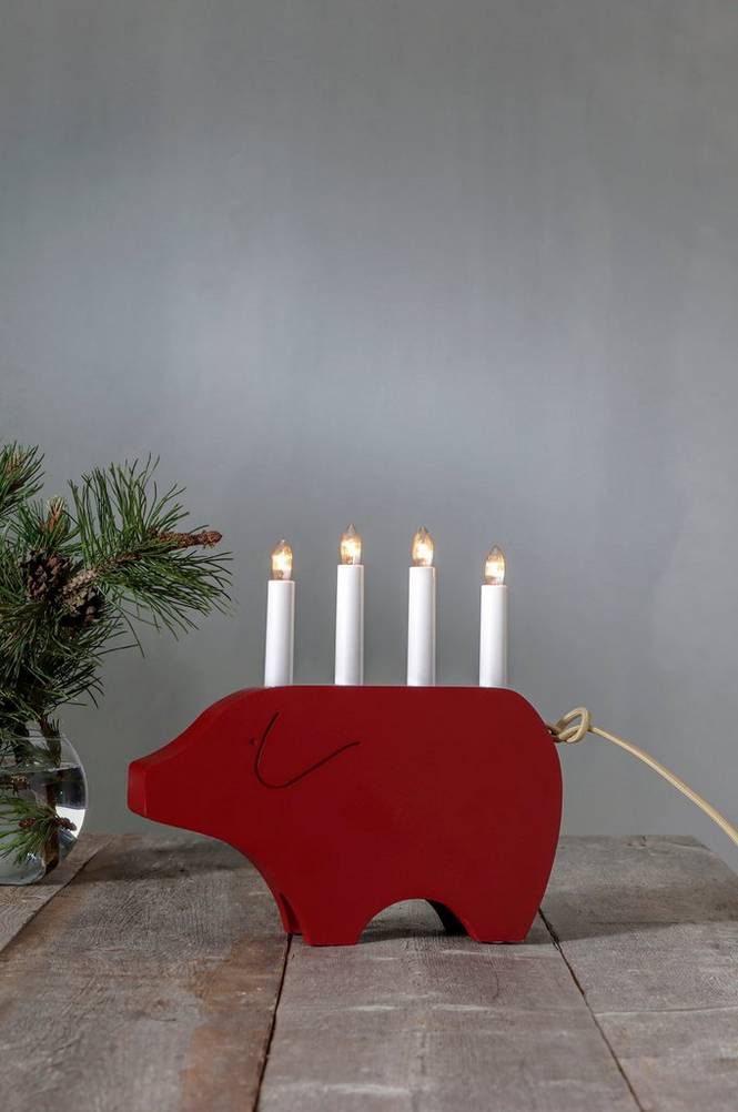 Ljusstake Gry höjd 28 cm Red