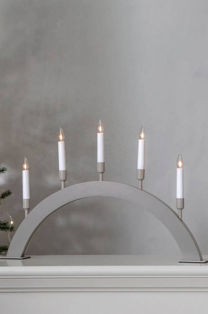 Ljusstake Vind höjd 38 cm Beige