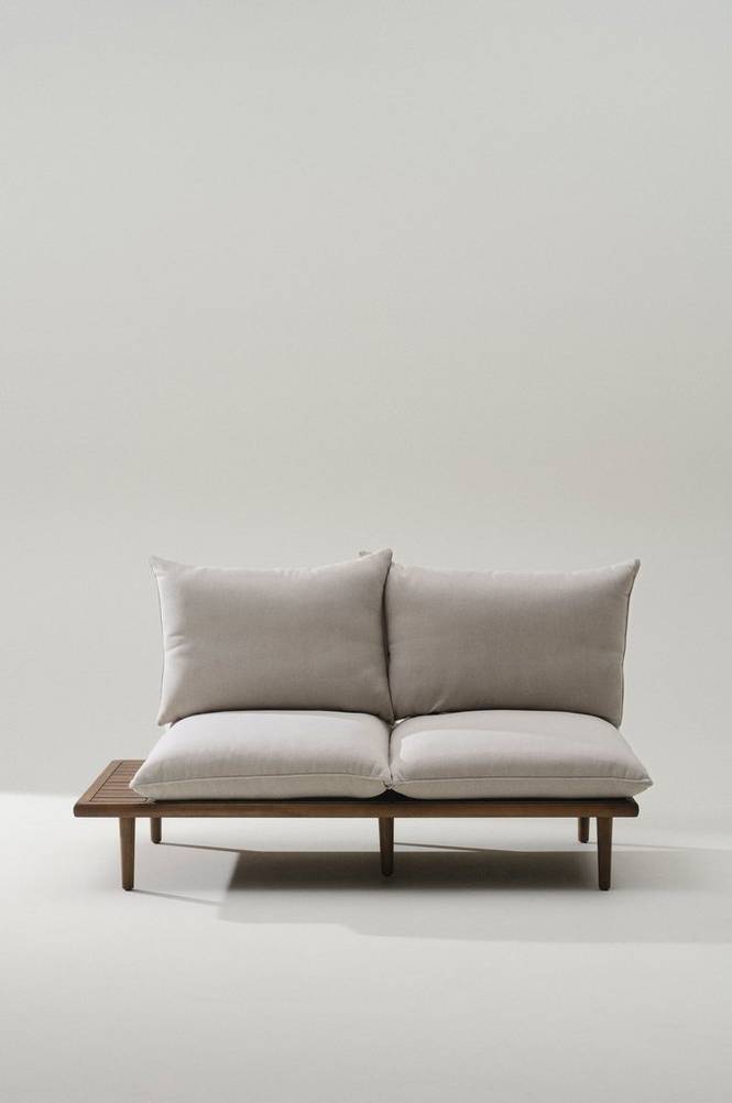 BELMONT soffmodul höger Teak/Beige