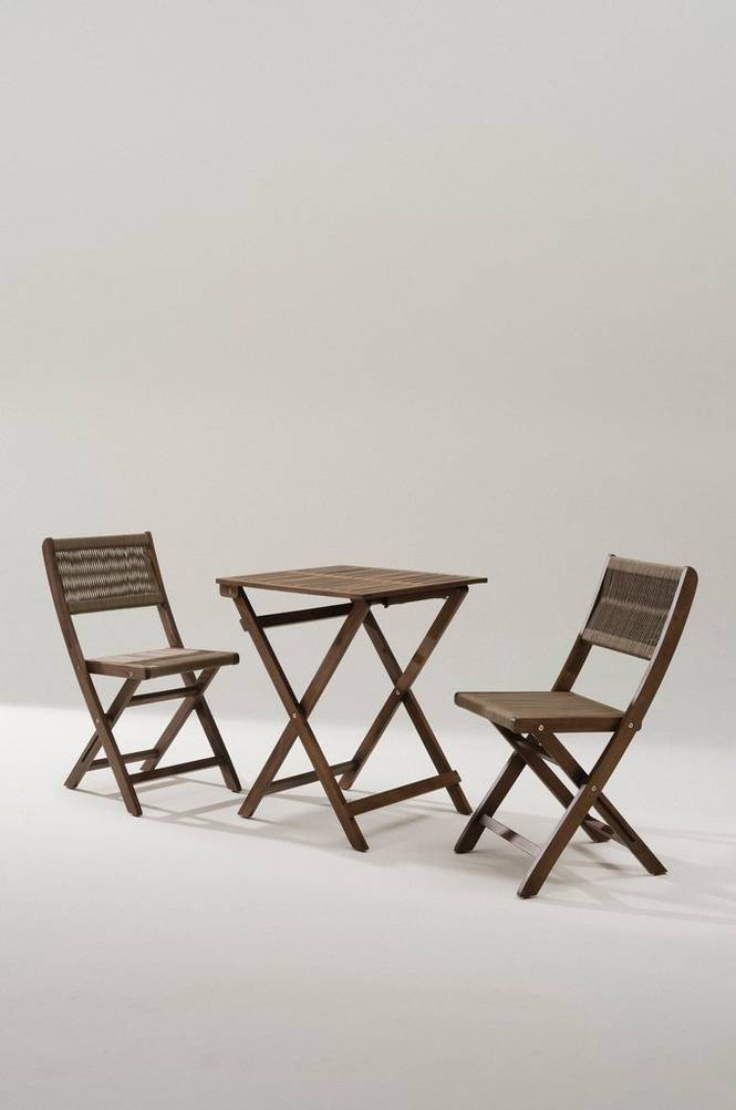 CORAL caféset 3 delar Teak/Brun
