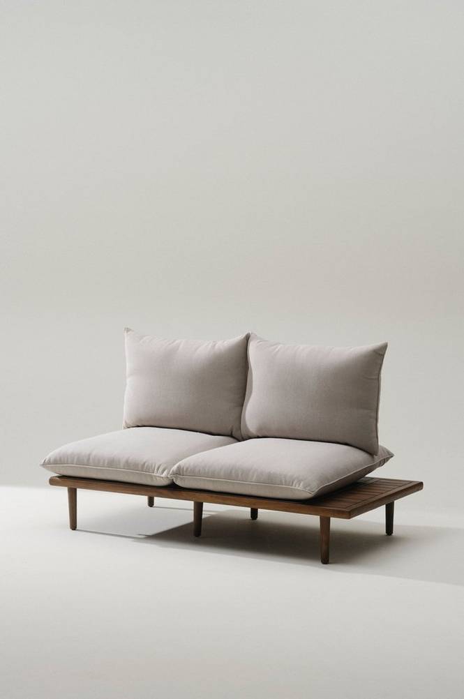 BELMONT soffmodul vänster Teak/Beige